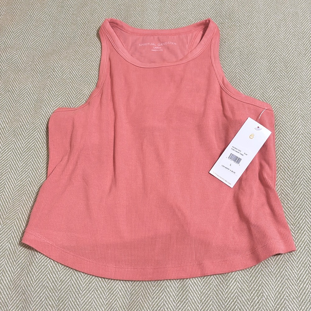 NWT Spiritual Gangster Tori Crop Top in Flamingo Pink Size L